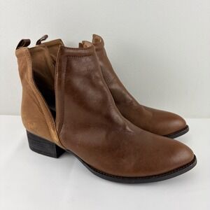 Jeffrey Campbell Muskrat Brown Leather Ankle Boots Womens 8 Western